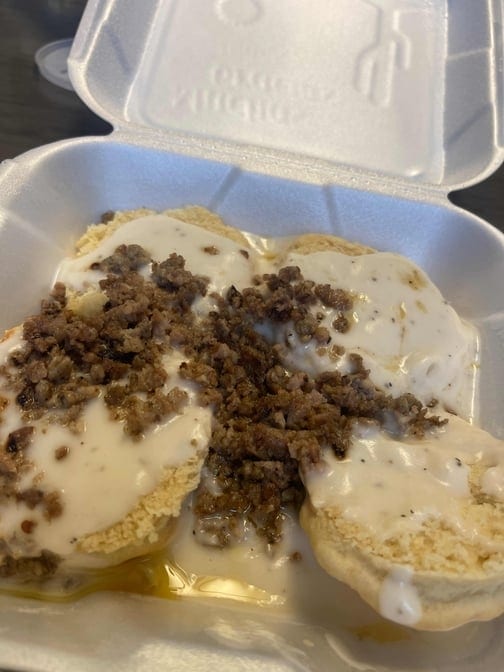 Biscuit with Sausage & Gravy.